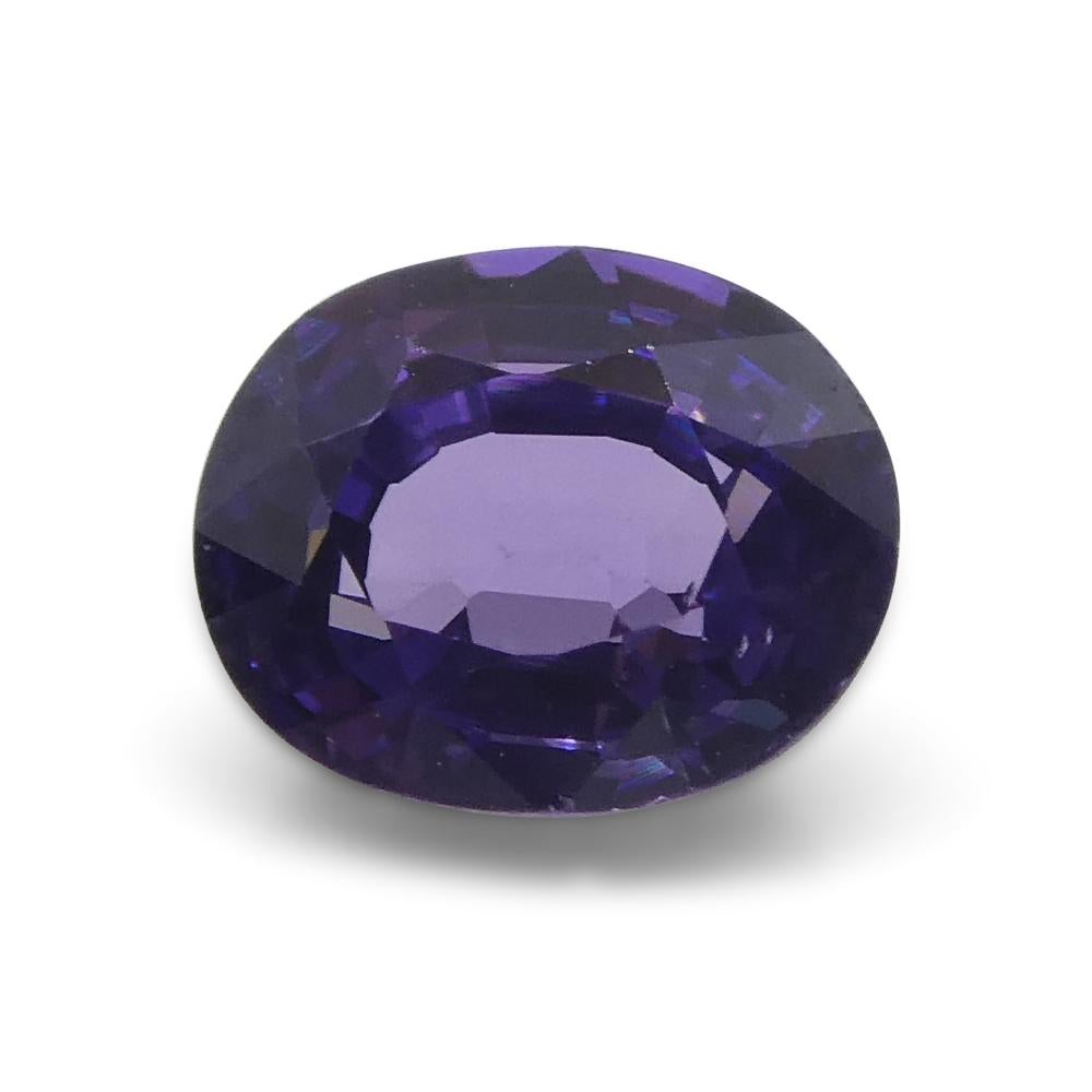 Women's or Men's 1.03ct Oval Purple Sapphire from Madagascar, Unheated For Sale