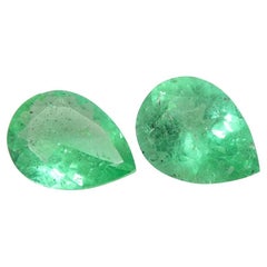 1.03ct Pair Pear Green Emerald from Colombia