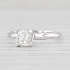 1.03ct Princess Square Solitaire Diamond Engagement Ring 14k White Gold GIA