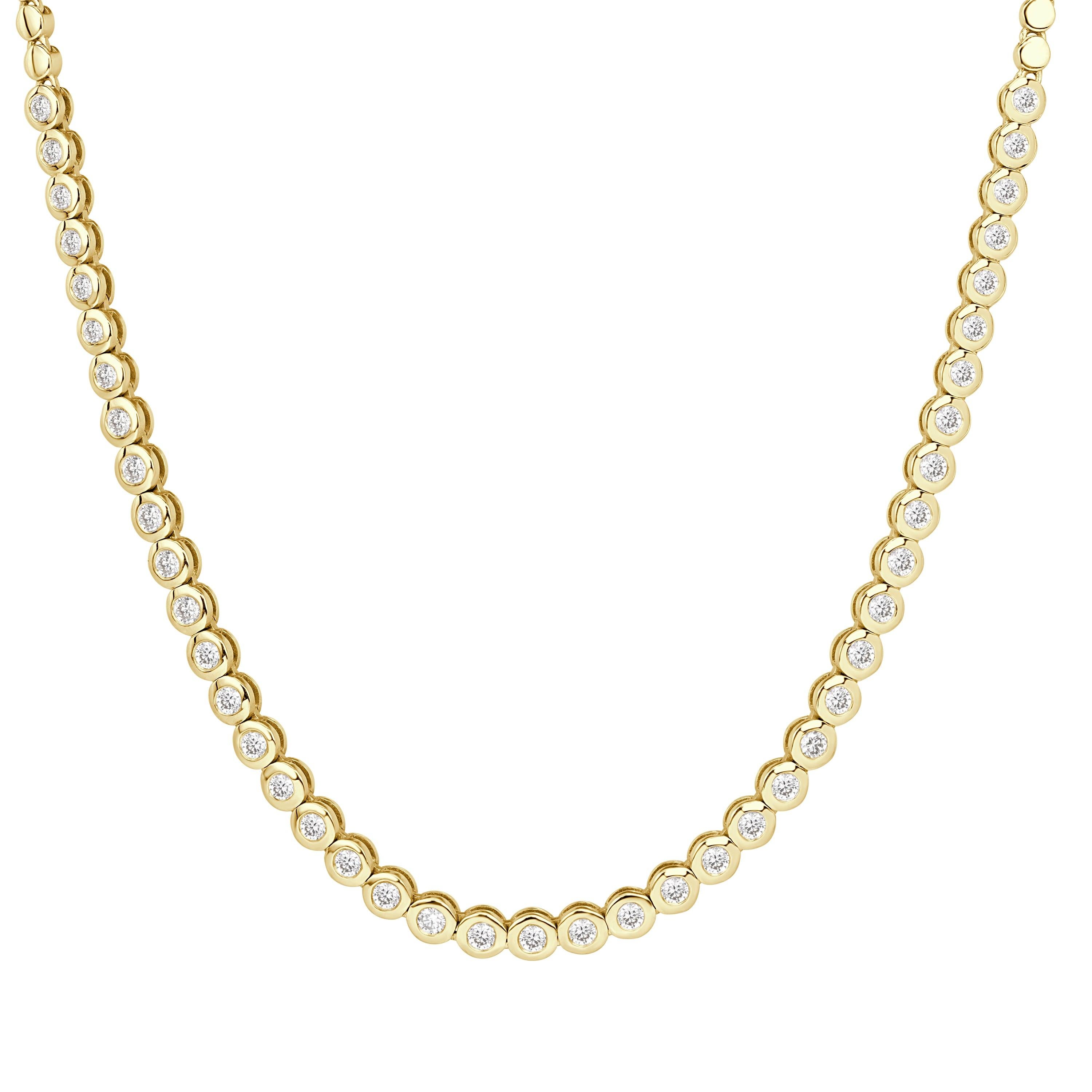 1.03ct Round Brilliant Cut Diamond Bezel Set Tennis Necklace