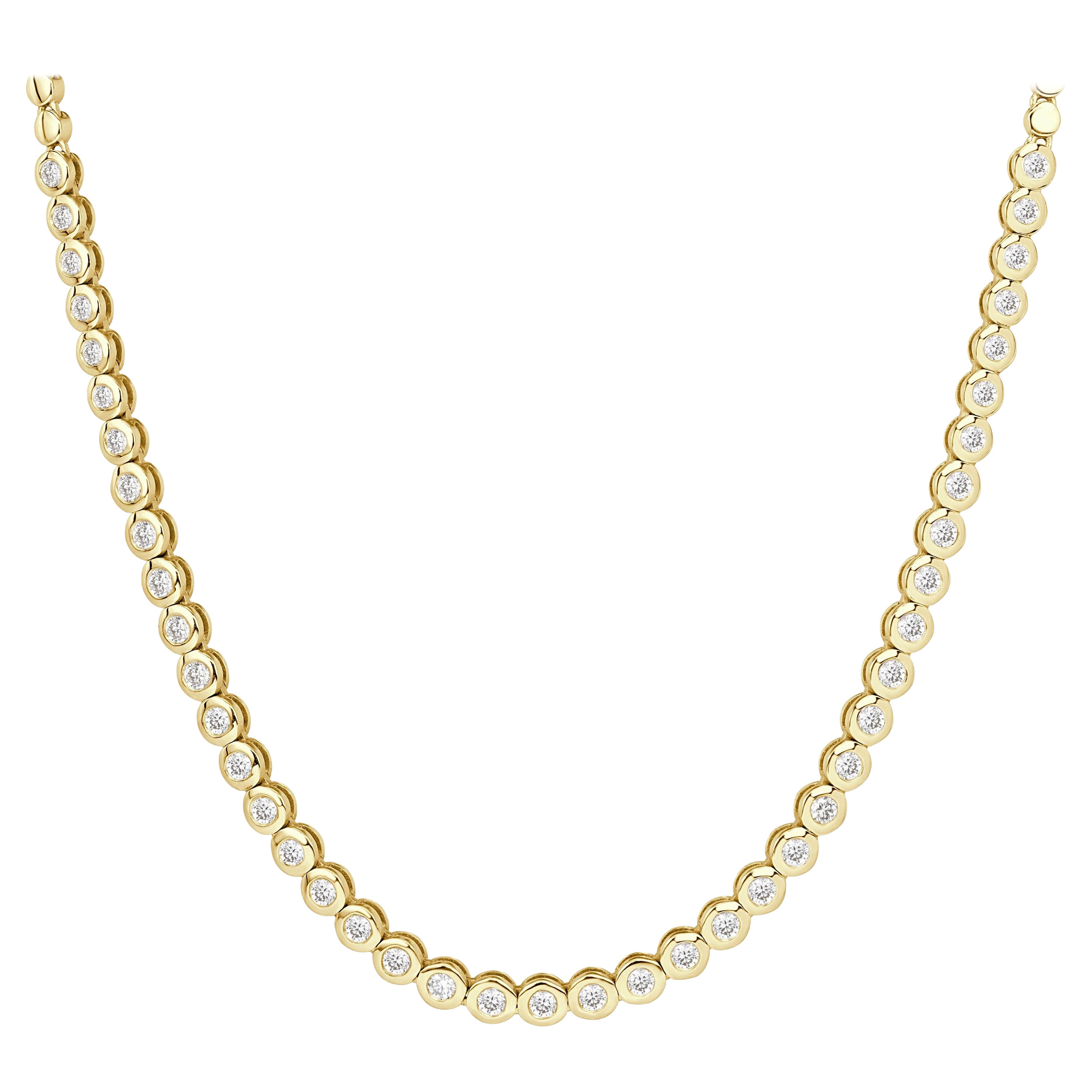 1.03ct Round Brilliant Cut Diamond Bezel Set Tennis Necklace