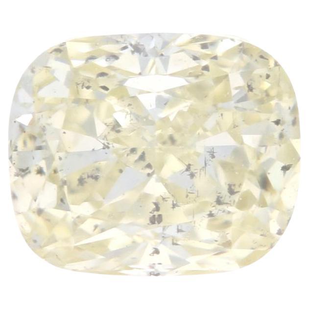 1.03ct SI3 Fancy Lt Brownish Yellow Cushion Cut Diamond EGLUSA Clarity Enhanced For Sale