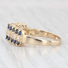 1.03ctw Blue Sapphire Diamond Tiered Pyramid Ring 14k Yellow Gold Size 5.5
