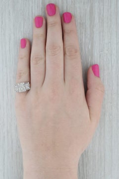 1.03ctw Diamond Clusters Ring 14k Gold Size 6 Heart Bridge