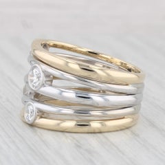 1.03ctw Diamond Orbit Multi-Band Ring 14k Yellow White Gold Size 8.5 Custom