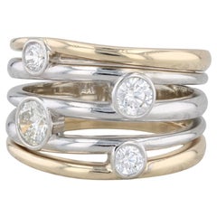 1.03ctw Diamond Orbit Multi-Band Ring 14k Yellow White Gold Size 8.5 Custom