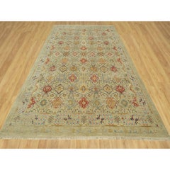 10'3"x13'10" Biscoti Beige The Sunset Rosettes Wool and Silk Hand Knotted Rug