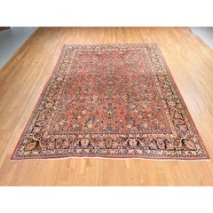 10'3"x13'5" Pink Antique Zoroastrian Sarouk Soft Wool Hand Knotted Oriental Rug