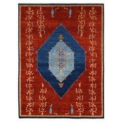 10
3 "x14
 Rosso fienile, Bijar anticato a campo aperto, Tappeto in morbida lana annodata a mano