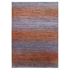 10'3 "x14' Naranja, Alfombra Oriental de Lana Anudada a Mano de la Colección Moderna Chiaroscuro