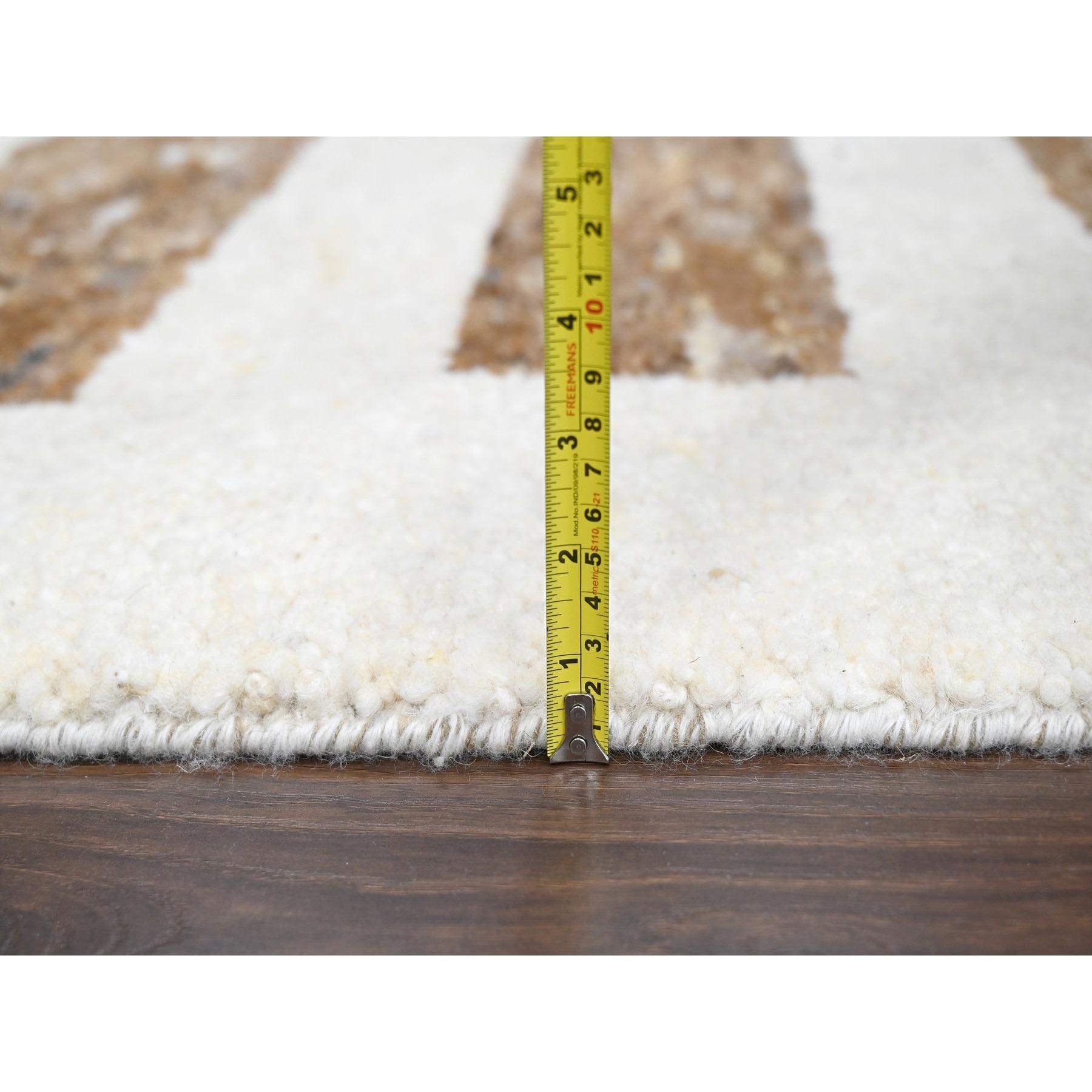 Burlywood Brown Hand Knots Rugs, tappeto orientale in lana a trama grossa, 10'3 