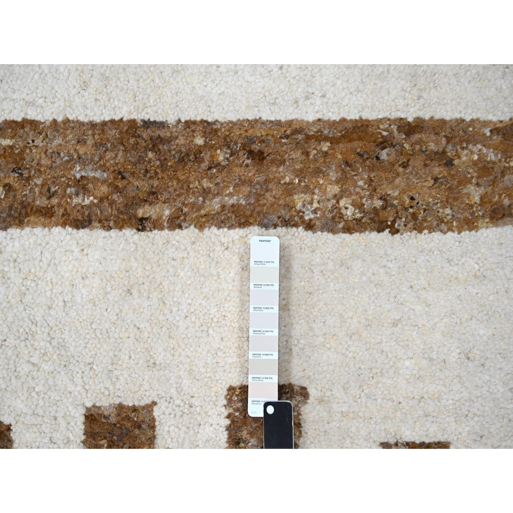 XXI secolo e contemporaneo Burlywood Brown Hand Knots Rugs, tappeto orientale in lana a trama grossa, 10'3 