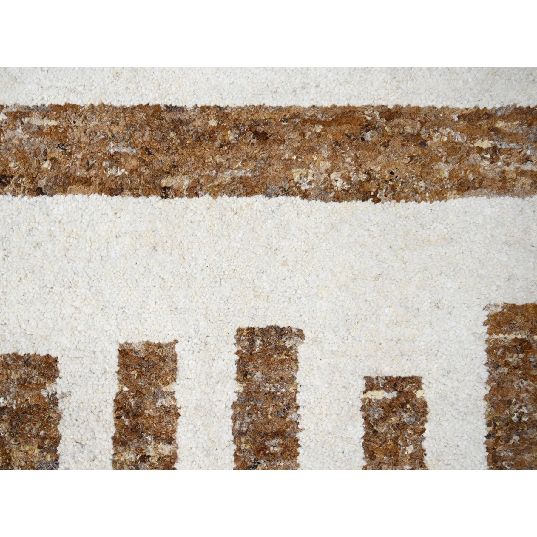 Lana Burlywood Brown Hand Knots Rugs, tappeto orientale in lana a trama grossa, 10'3 