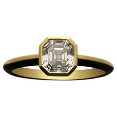 1.04 Carat Asscher Statement Brilliant  Gold Graceful Brilliance  Diamond Ring