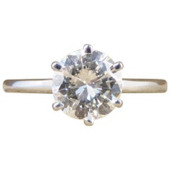 1.04 Carat Brilliant Cut Diamond Solitaire Ring in 18 Carat White Gold