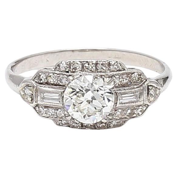 1.04 Carat Circular Brilliant Cut Shape I-VS2 Diamond Platinum Wedding Ring