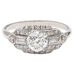Anello nuziale in platino con diamante da 1,04 carati a forma di taglio circolare Brilliante I-VS2