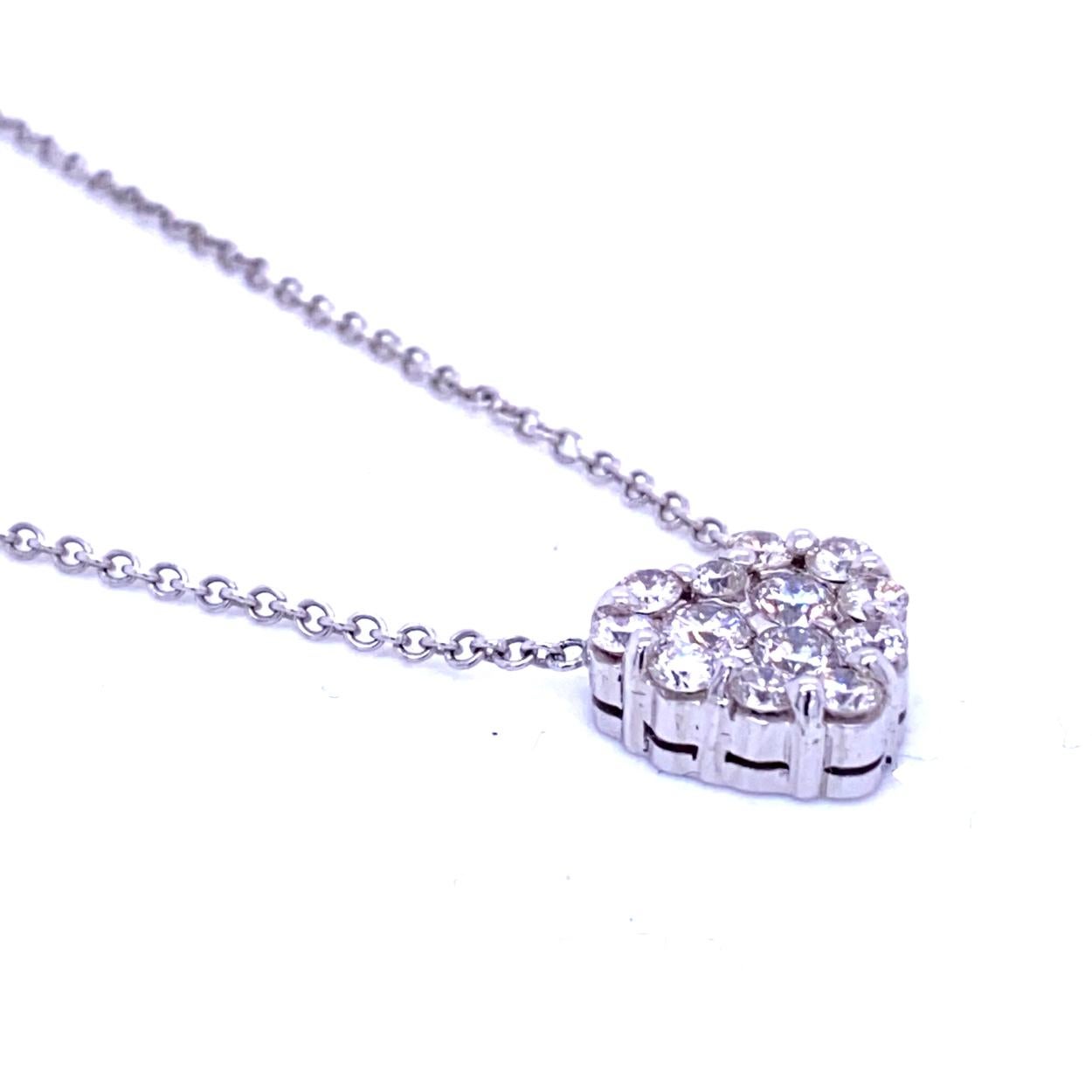 Contemporary 1.04 Carat Diamond 14 Karat Gold Hearts Boundless Set Pendant Necklace For Sale