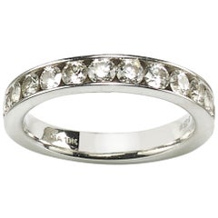 1.04 Carat Diamond and White Gold Half Eternity Ring