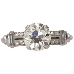 Vintage 1.04 Carat Diamond Platinum Engagement Ring