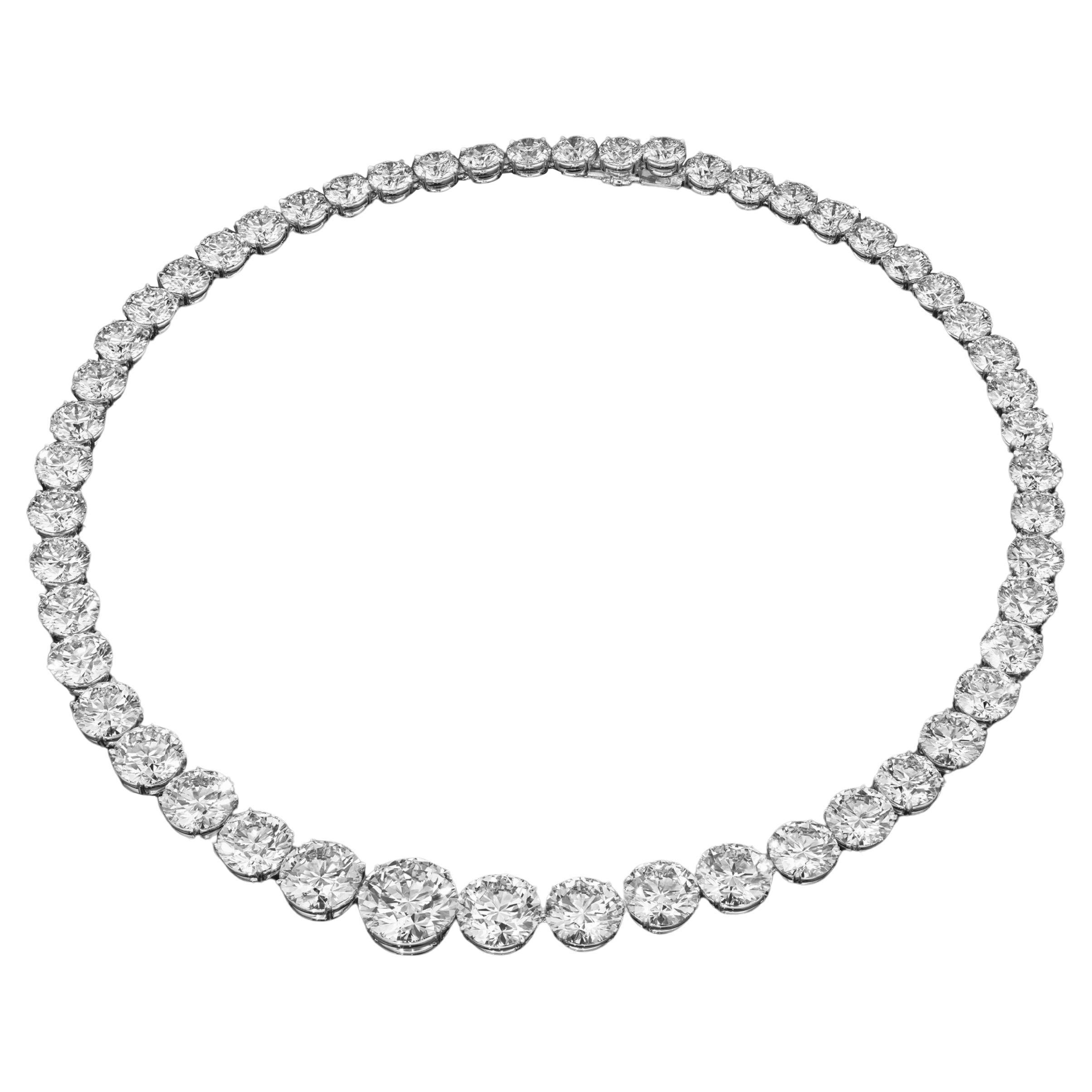 Collier Riviera en platine avec diamants 104 carats