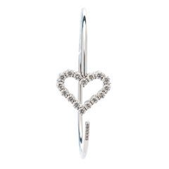 1.04 Carat E - F Color VS Clarity Diamond Open Heart 18k White Gold Bracelet