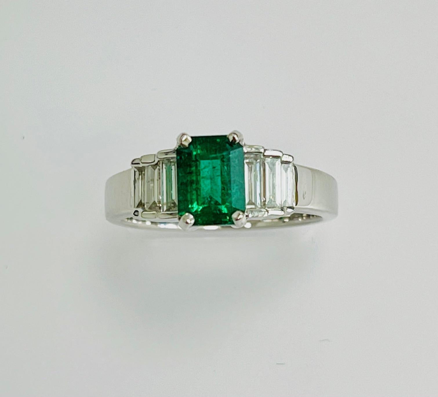 1.04 Carat Zambian Emerald cut emerald