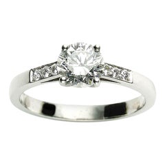 Bague en platine avec certificat GIA, diamant de 1,04 carat F VS1 de taille Brilliante