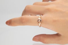 1.04 Carat Morganite Oval Cut Diamond Accents 10K Rose Gold Engagement Ring