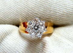 1,04 Karat natürliche Diamanten Floating Cluster auf Band Ring 14 Karat Vintage*