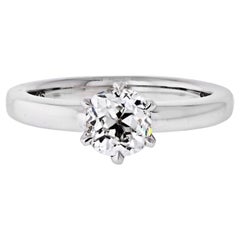 1.04 Carat Old Mine Cut Diamond G/VS2 GIA Solitaire Engagement Ring