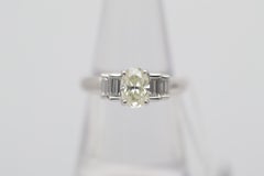 1.04 Carat Oval Diamond Platinum Engagement Ring