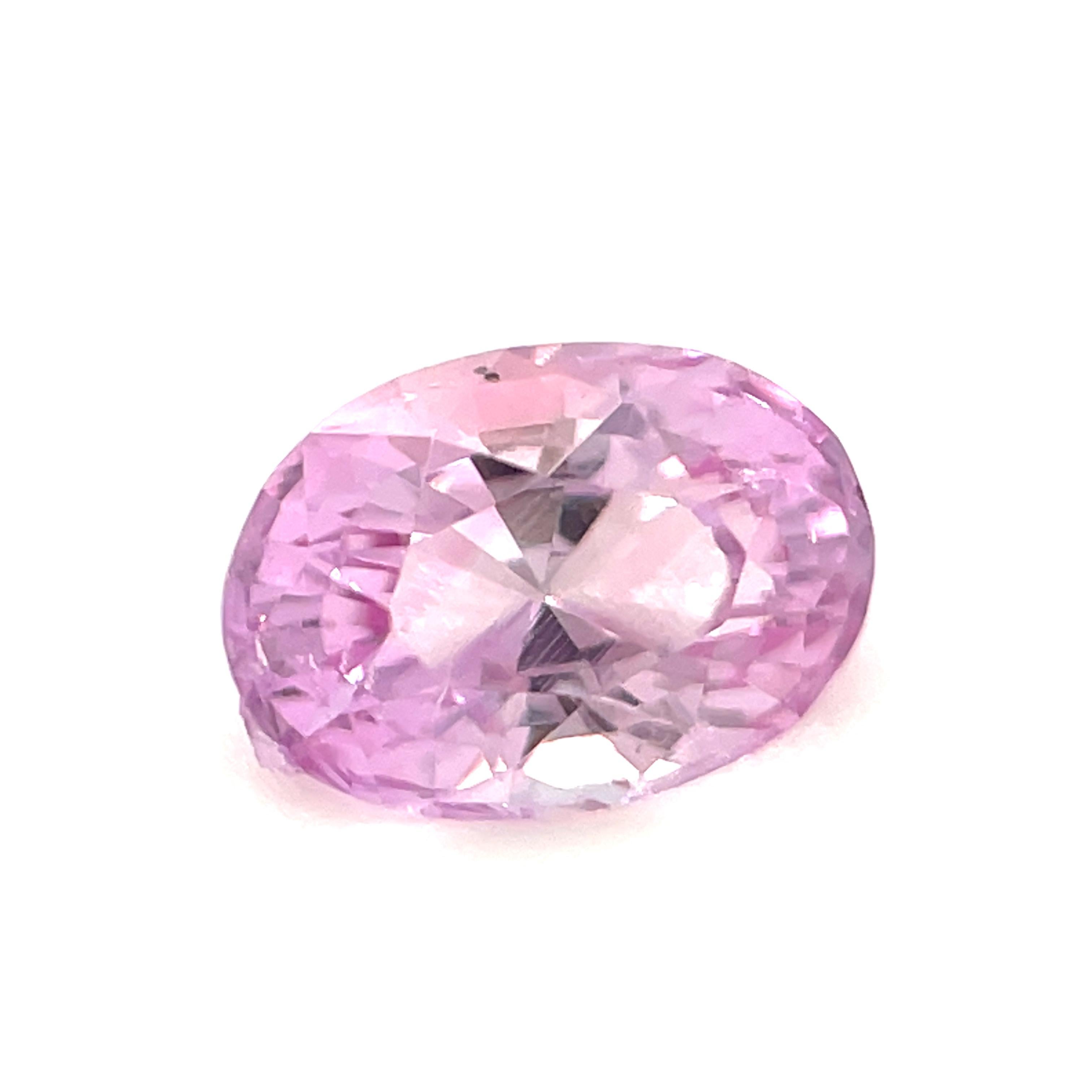 Artisan 1.04 Carat Oval Pink Sapphire Loose Unset Engagement 3-Stone Ring Gemstone For Sale