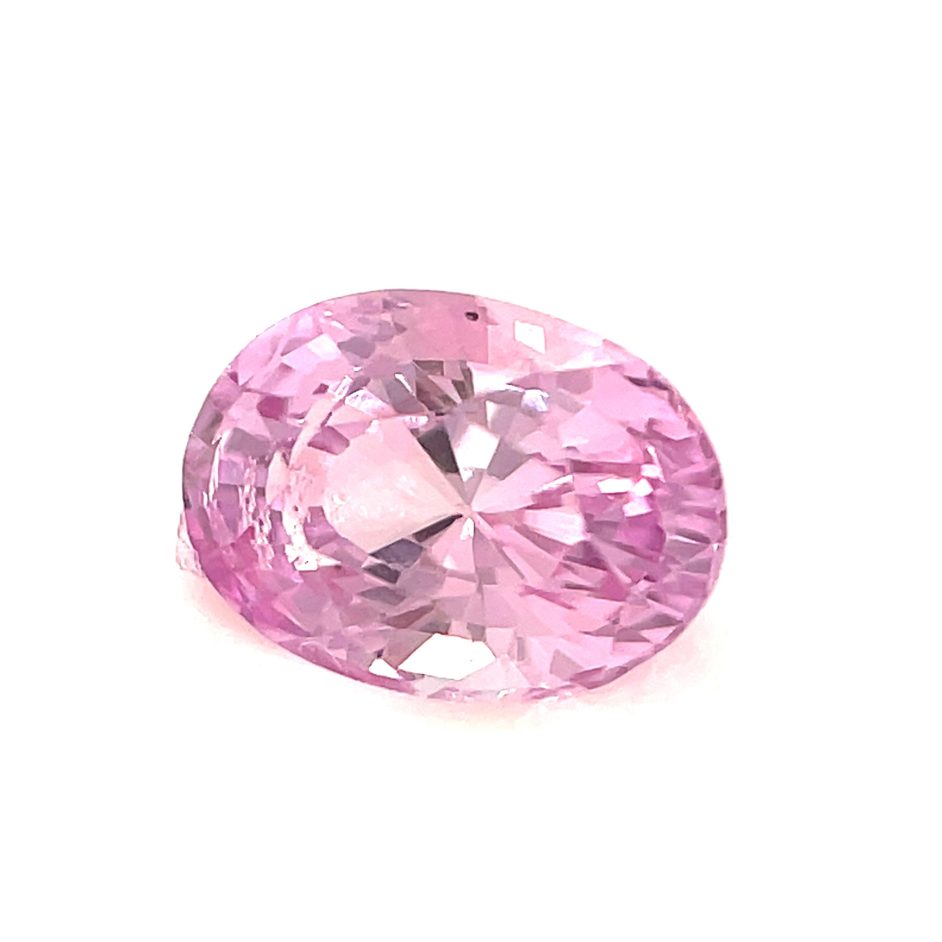 Oval Cut 1.04 Carat Oval Pink Sapphire Loose Unset Engagement 3-Stone Ring Gemstone For Sale