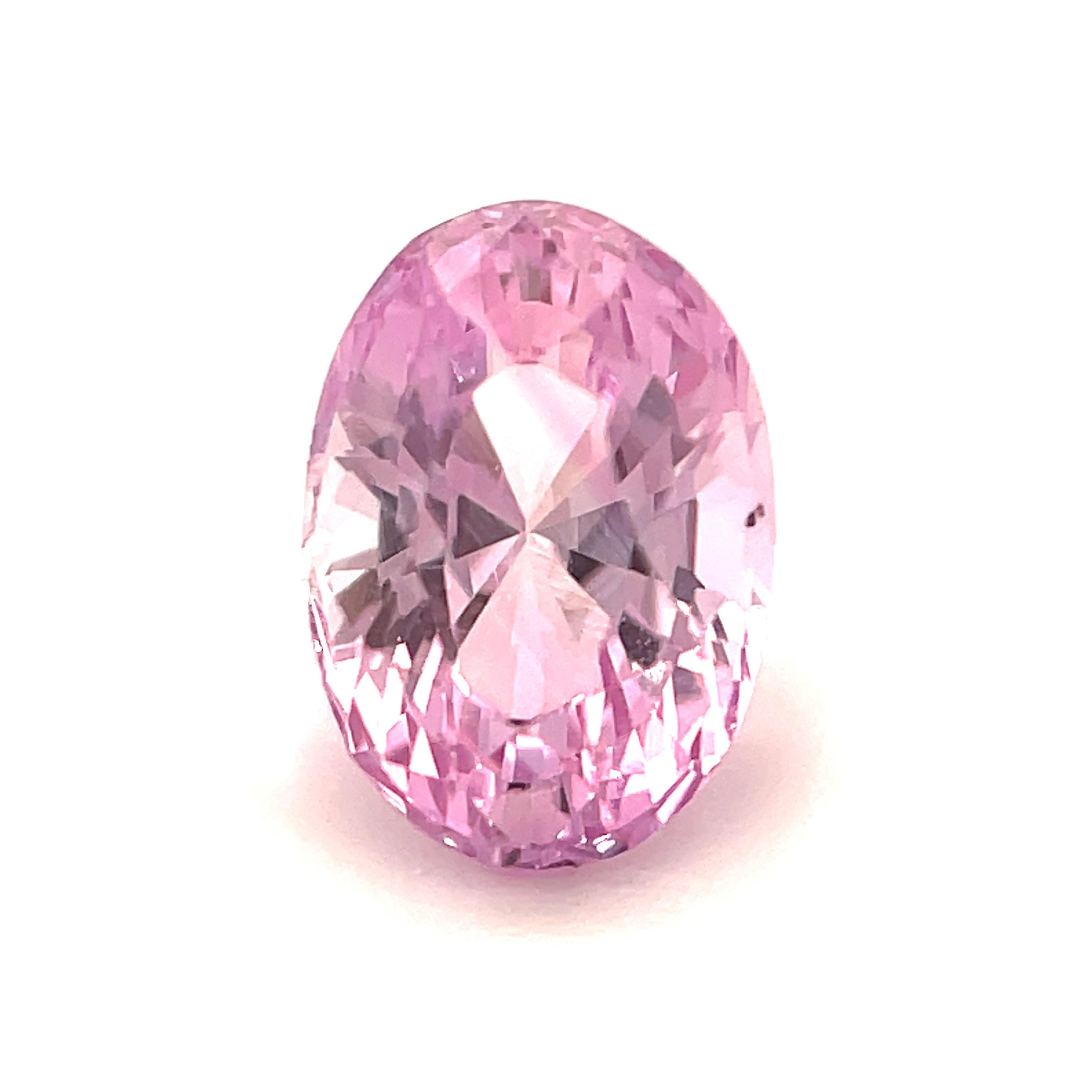 Women's or Men's 1.04 Carat Oval Pink Sapphire Loose Unset Engagement 3-Stone Ring Gemstone For Sale