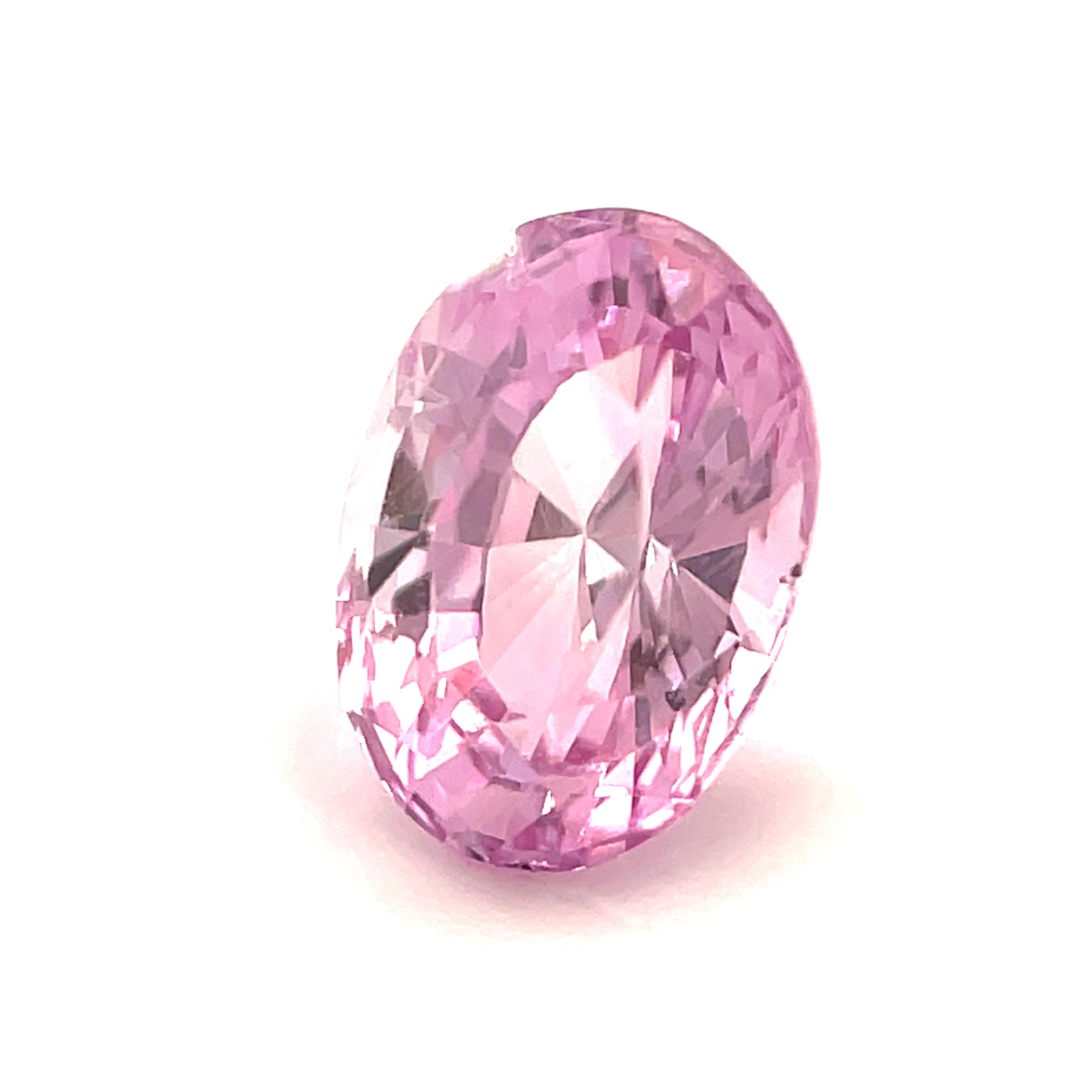 1.04 Carat Oval Pink Sapphire Loose Unset Engagement 3-Stone Ring Gemstone For Sale 2