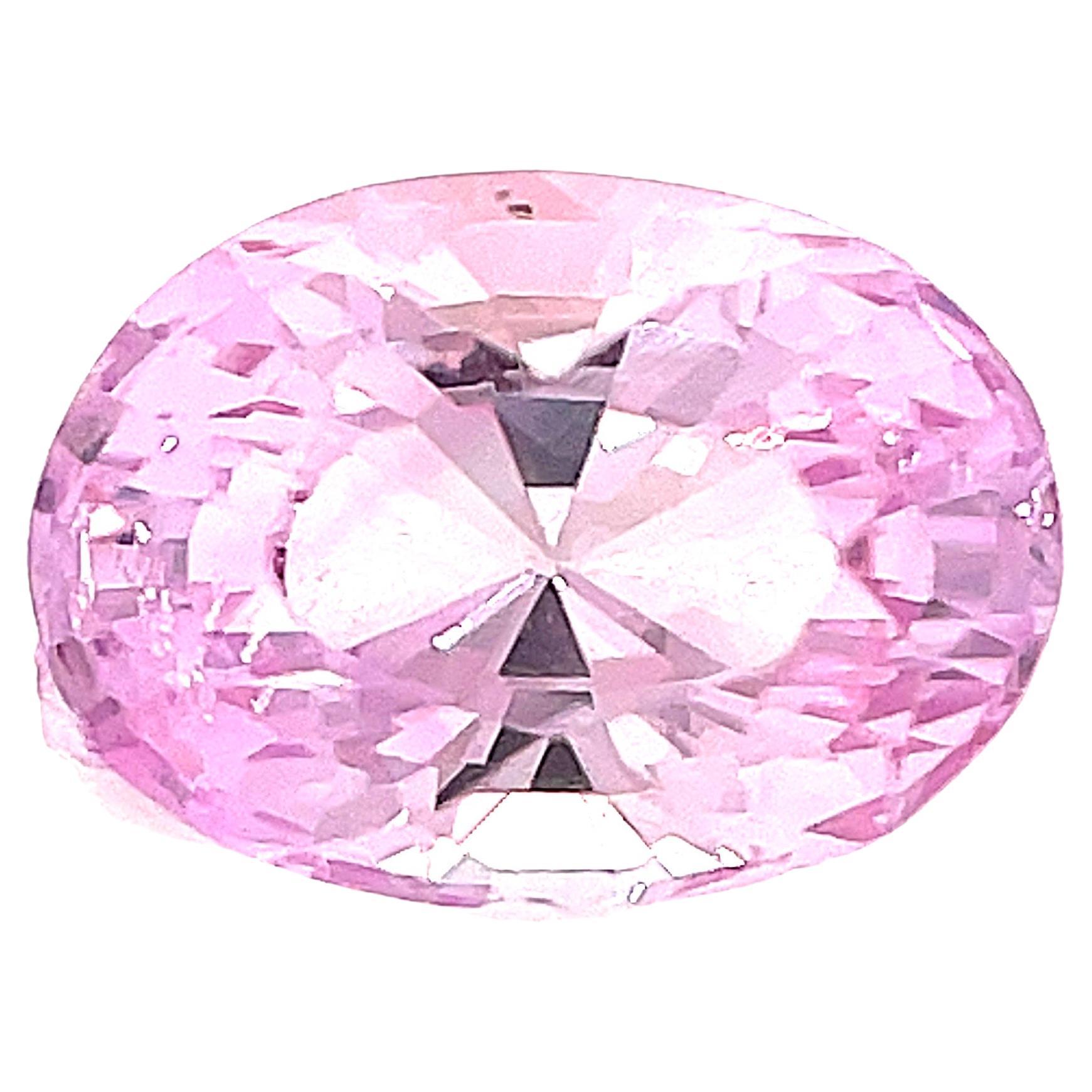 1.04 Carat Oval Pink Sapphire Loose Unset Engagement 3-Stone Ring Gemstone For Sale