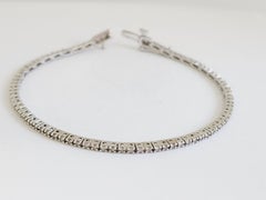 MARKDOWN, 1.05 Carat Round Natural Diamond Tennis Bracelet 14 Karat White Gold