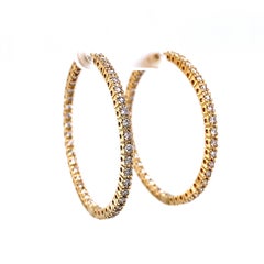 Boucles d'oreilles or jaune 1,04 carat diamant rond