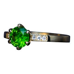 1.04 Carat Russian Demantoid Diamond Gold Ring