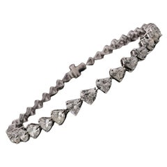 10.4 Quilates SI Claridad HI Color Corazón Diamante Pulsera de Tenis Oro Blanco 14 Kilates