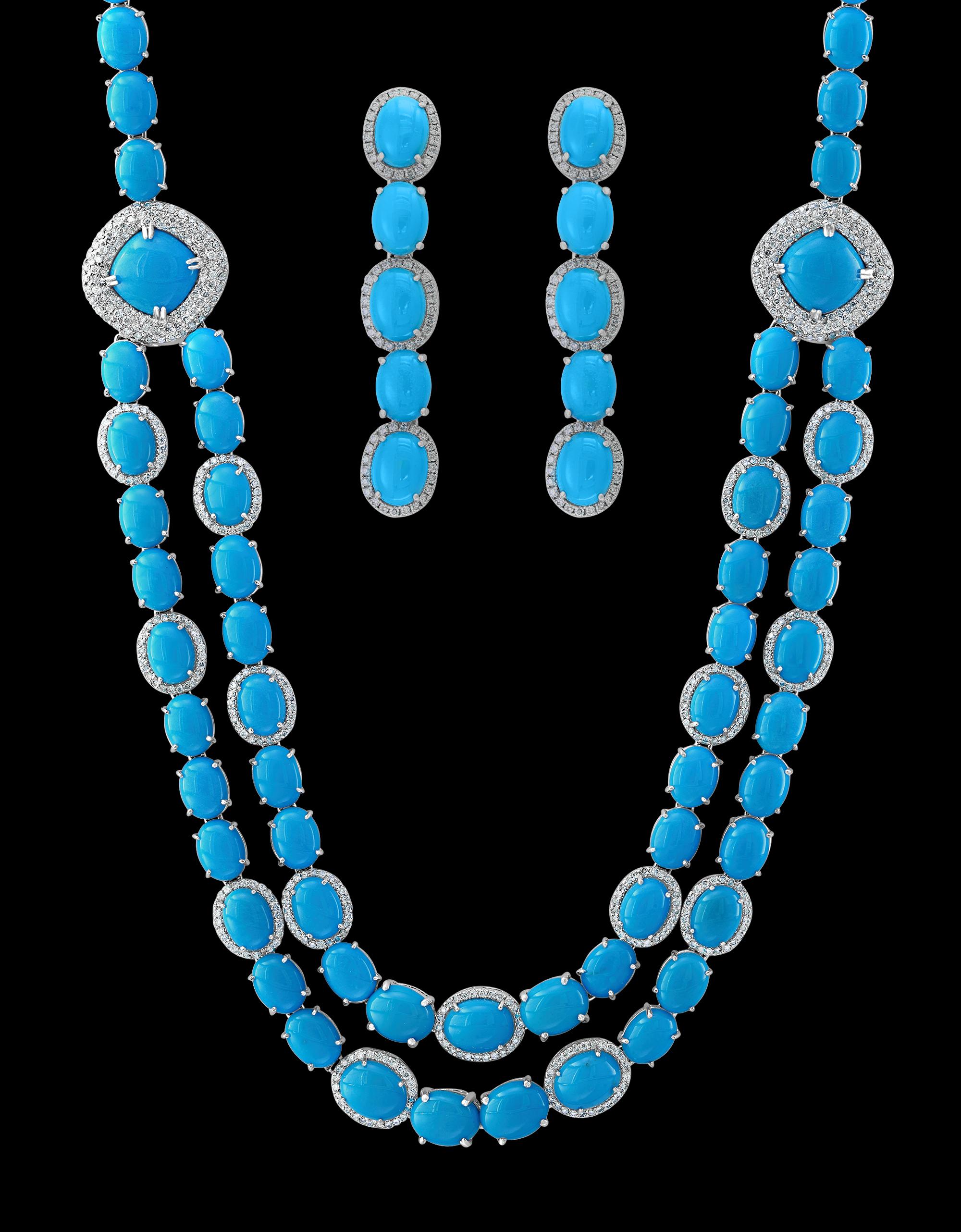 turquoise blue necklace set