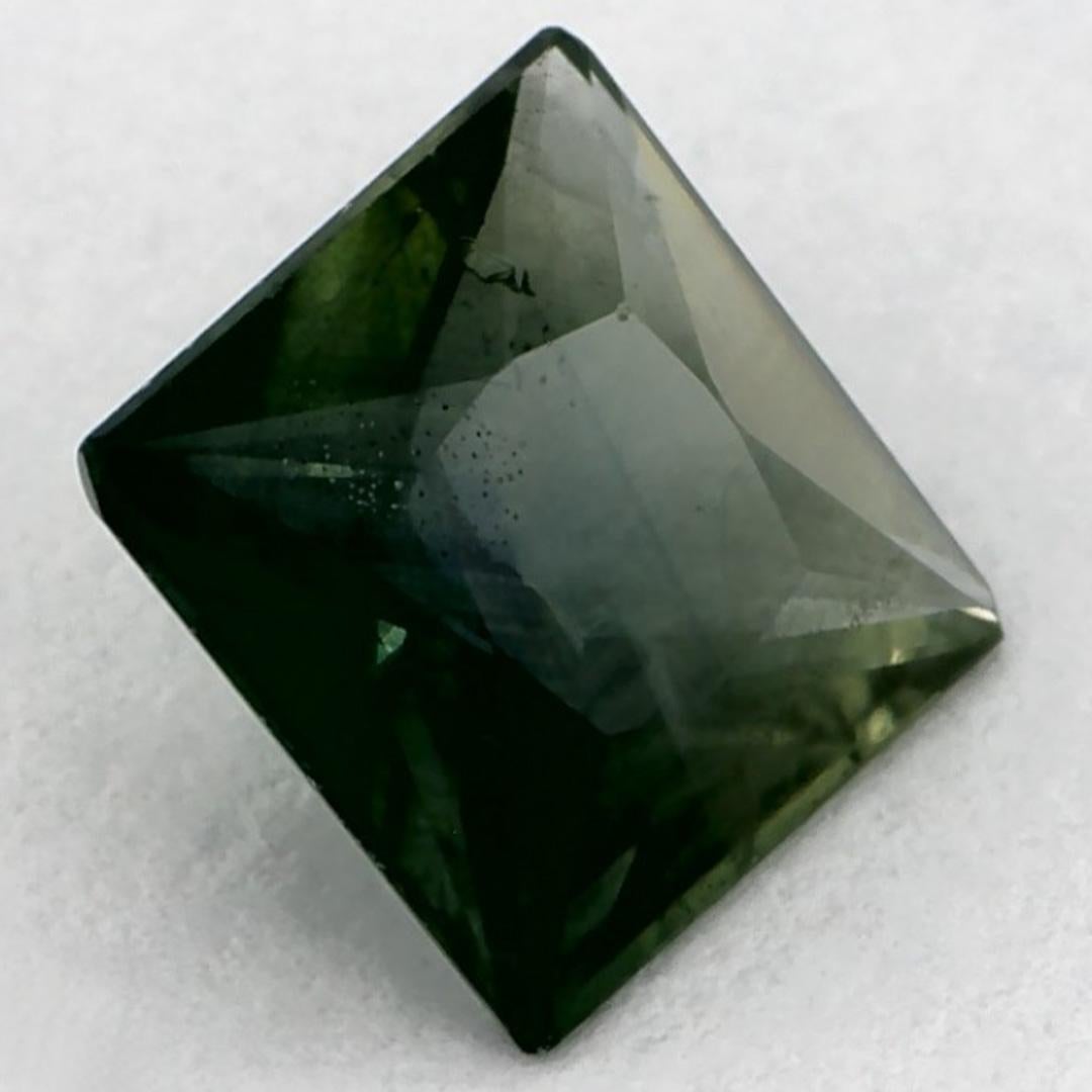1.04 carati di zaffiro blu Asscher, pietra preziosa sfusa in vendita 1