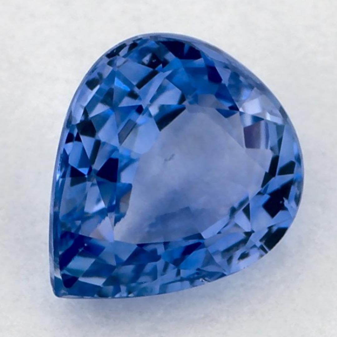 Gema suelta de zafiro azul pera de 1.04 qt Corte pera en venta