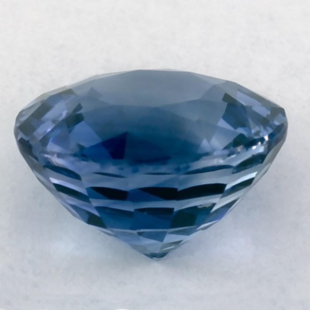 1.04 Ct Blue Sapphire Round Loose Gemstone In New Condition For Sale In Fort Lee, NJ