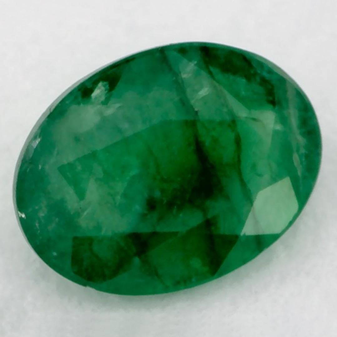 1.04 Karat Smaragd Oval Loser Edelstein (Ovalschliff) im Angebot