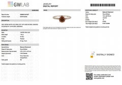 1.04 Ct Natural Fancy Deep Orange Brown Diamond Ring, No Reserve Price
