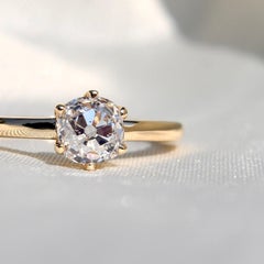 1.04 ct old mine cut diamond solitaire ring, GIA certified