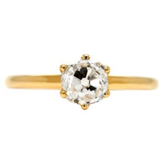 1.04 ct old mine cut diamond solitaire ring, GIA certified