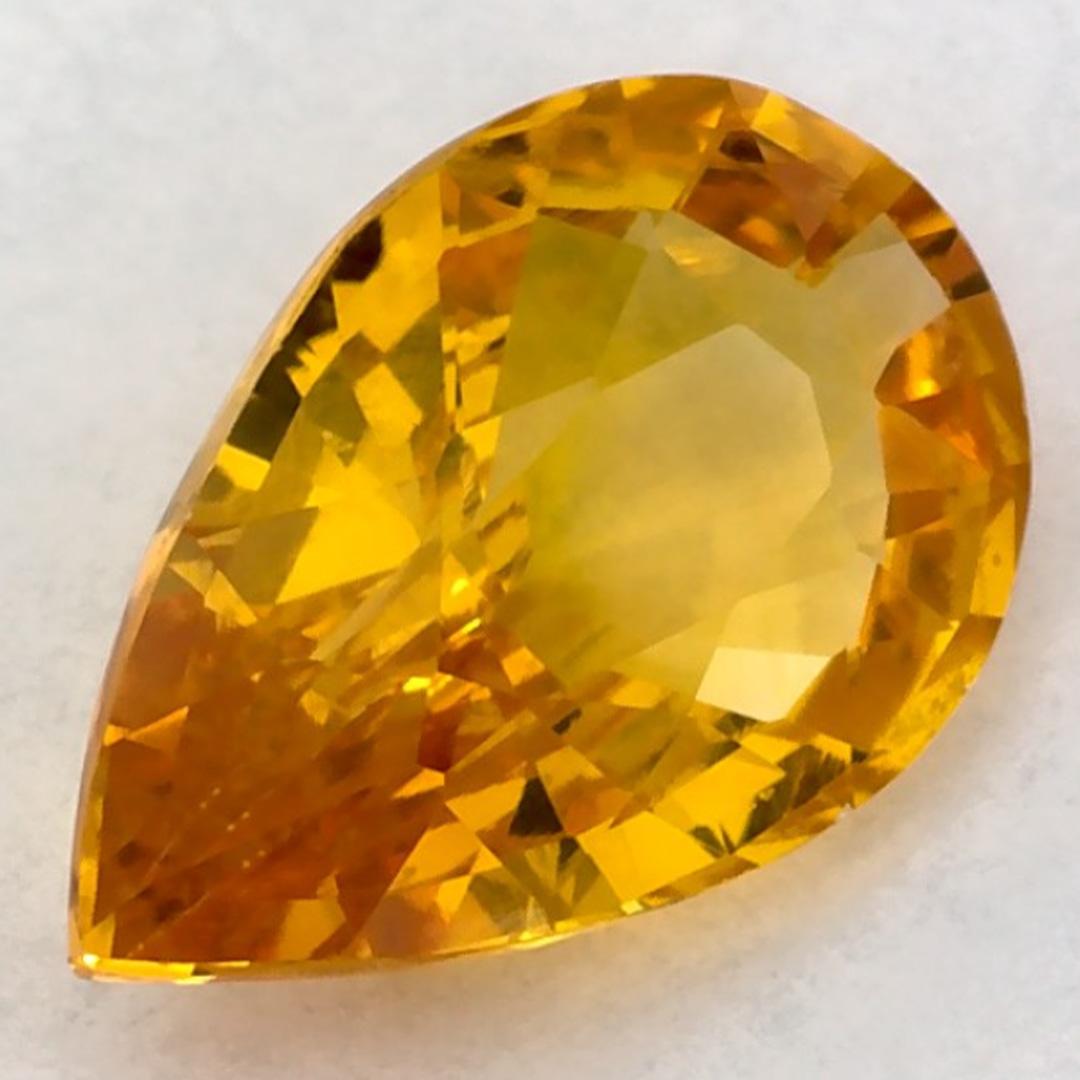 Taille poire 1.04 Ct Yellow Sapphire Pear Loose Gemstone (pierre précieuse en vrac) en vente
